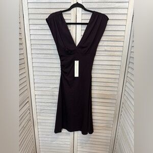 Diane vonFurstenberg NWT DVF Mula V-neck Ruched Knee Length Wool Cocktail Dress